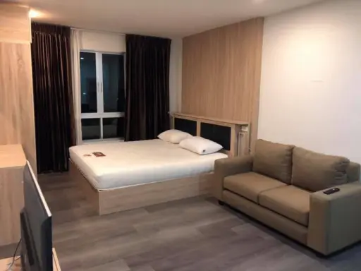 Urgent for rent !! D Condo Campus Resort Bangna, fully furnished, garden view, don't miss !!