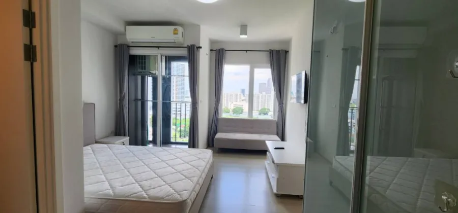 Chapter One Eco Ratchada-Huai Khwang Condo for rent, Studio room, beautiful decoration, fully furnished, hurry up to rent