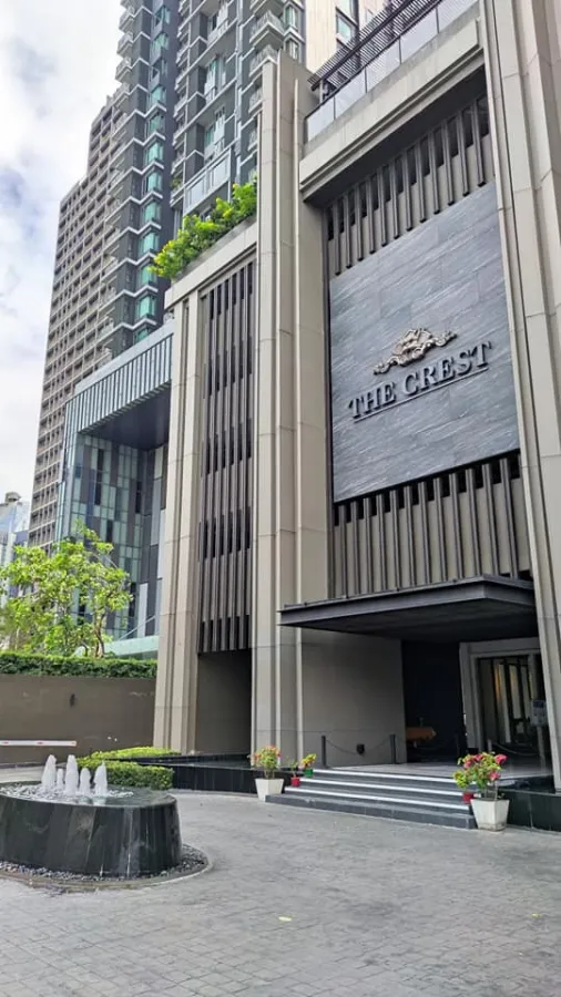 Condo for rent, The Crest Sukhumvit 34, 27th floor, great city view. Decorated room ready to move in You can just come and stay.