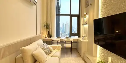 ให้เช่า Life Rama 4 - Asoke ห้องกว้างเพดานสูงโปร่งโล่ง วิวเมืองสวย เฟอร์ครบ จองเลย