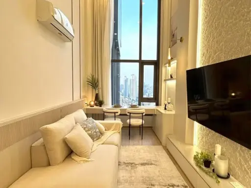 ให้เช่า Life Rama 4 - Asoke ห้องกว้างเพดานสูงโปร่งโล่ง วิวเมืองสวย เฟอร์ครบ จองเลย