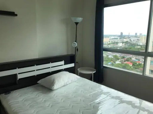 Condo for rent, Lumpini Ville Nakhon In-River View, room decorated in modern loft style, corner room, pool view, rent now