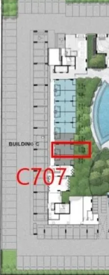Selling down payment, Cave Town Colony, swimming pool view, 1 bedroom, 7th floor, affordable price. If interested, hurry and reserve quickly.