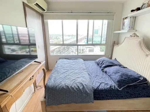 For sale: Lumpini Mega City Bangna, 15th floor, stylishly decorated room, high view, with electrical appliances. Book now, get it first.