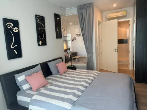 For rent!! Condo The Room Sukhumvit 62, 12th floor, Building B, swimming pool view, beautiful room, fully furnished, don't miss it!!
