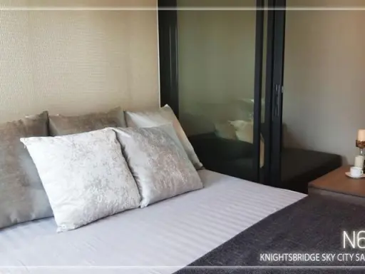 For rent KnightsBridge SkyCity Sapanmai, nice room, not hot weather, fully furnished, can carry the bag and move in.