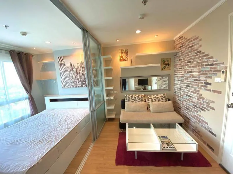 for rent/sale Condo for rent, Lumpini Ville Chaengwattana-Pak Kret. Near the Pink Line train, the most beautiful room, must arrange!