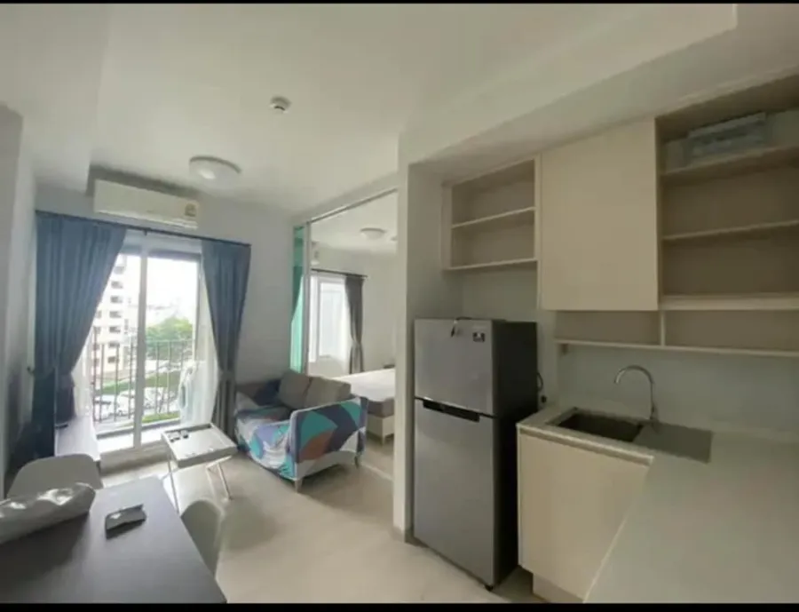 For rent, Chapter One Eco, Ratchada-Huay Kwang, 3rd floor, garden view room, good atmosphere, ready to move in room. Hurry up to reserve before you mi
