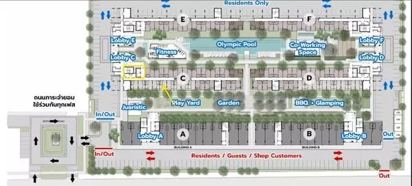 Selling down payment New Cross Khu Khot Station, Building C, 1st floor, good project, nice location, book now, don't miss it, hurry up.