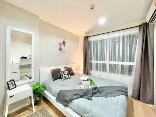 For Sale / Rent Condo Lumpini Ville On Nut - Phatthanakan, corner room, garden view, not hot, minimalist style