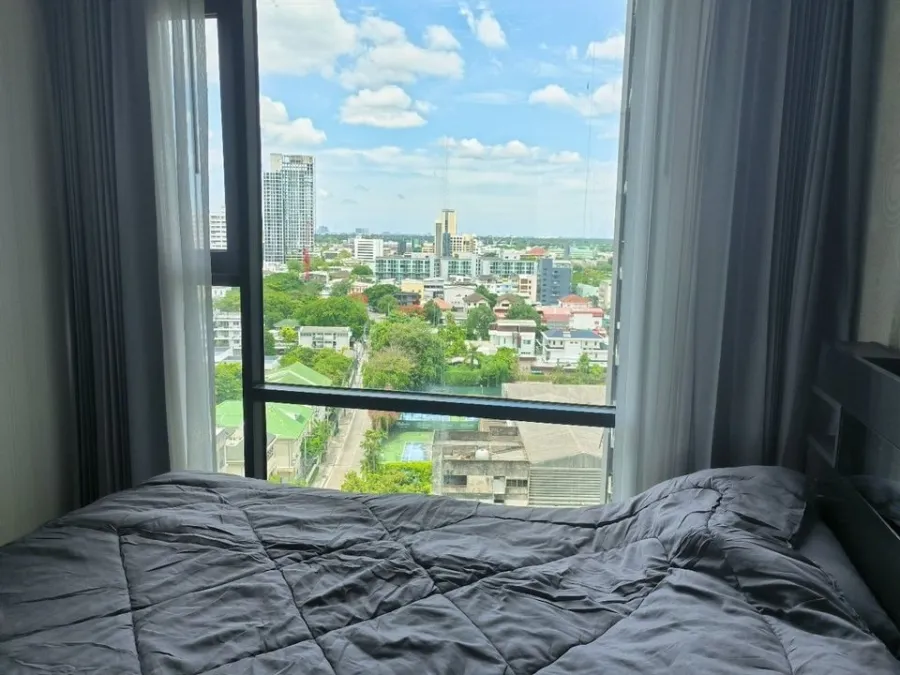 Condo for sale, Rhythm Sukhumvit 36-38, decorated with wallpaper. The view of the swimming pool is very nice. Buy it now.
