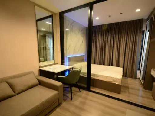 คอนโด The Politan Rive for rent ห้องตกแต่งเฟอร์นิเจอร์บิวท์อินครบชุด วิวสระว่ายน้ำ ราคาโดน รีบจอง images