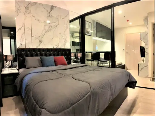 Condo for rent/sale, Life Asoke, very luxurious room. Superb marble wall decoration Get a view of Singha Building, hurry up to move images