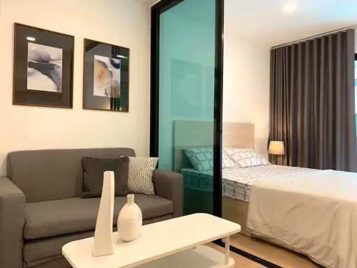 Wynn Ladprao-Chockchai 4 for rent, high floor, good condition. Get the most beautiful garden view. Good room like this. Hurry up to reserve before it