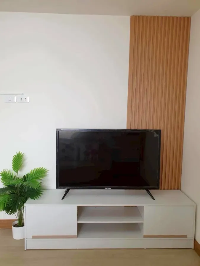 For rent: Lumpini Center Nawamin, fully furnished in Minimalist Muji style. Warm and homey, emphasizing wood accents and a spacious, airy feel, creati