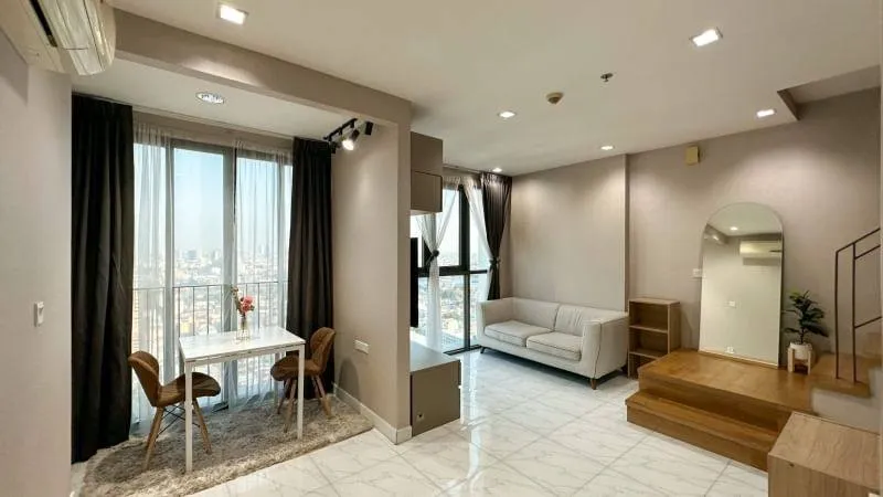 ขาย ให้เช่า คอนโด ไอดีโอ โมบิ สาทร-ตากสิน ห้อง Duplex ตกแต่งน่าอยู่สุดๆ ชั้นสูง มาแต่ตัว อยู่ได้เลย
