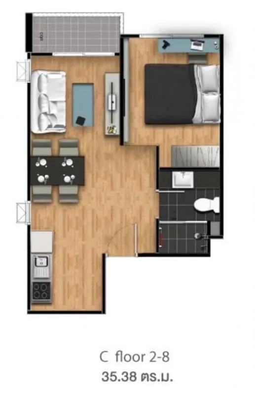 For rent The Iris Bangyai, a room at the edge of a wide area, private, quiet atmosphere Guaranteed to be satisfied