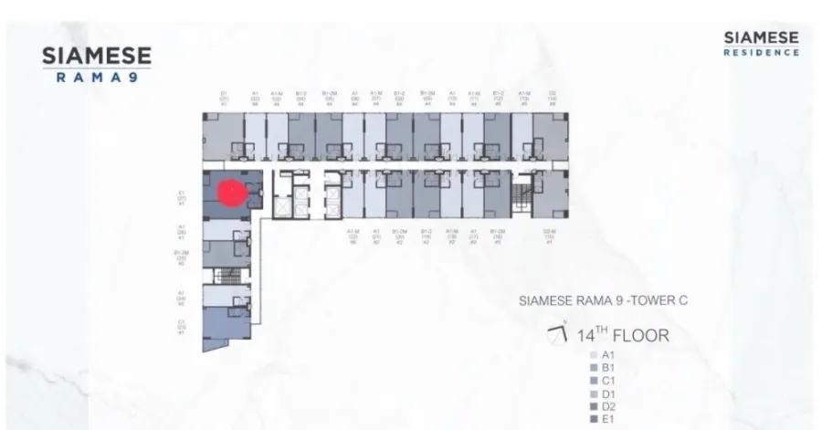 Down payment for sale, Landmark at MRTA Station, 14th floor, spacious room, comfortable, book now, hurry.