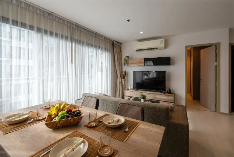 For sale: Rhythm Sukhumvit 36-38, high floor, corner room, city view, beautiful room, fully furnished, ready to move in, reserve now, don't wait.