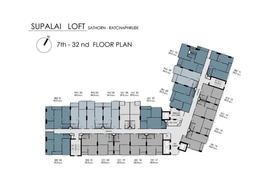 For sale: Supalai Loft Sathorn-Ratchaphruek, 2 bedrooms, high floor, good view. If interested in being an owner, hurry and reserve now.