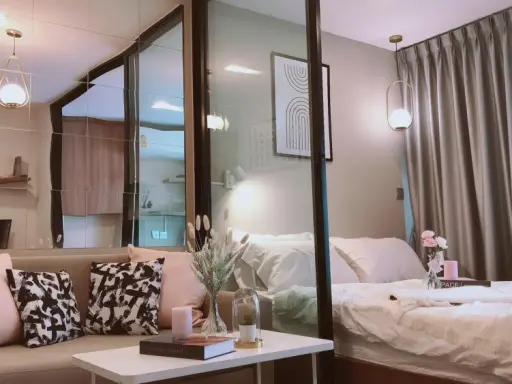 For rent, Modiz Launch Rangsit, north balcony View of Thammasat University good room position Beautiful dress like this. Reserve it in time.
