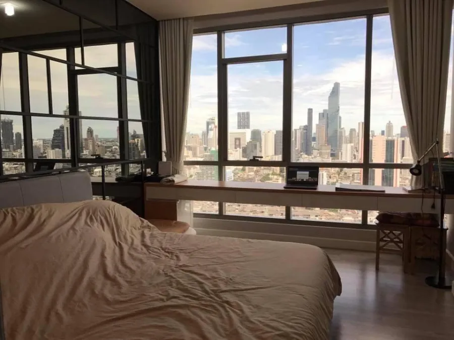 Condo for rent, The Room Rama 4, high floor, good view, fully furnished, just come and move in.