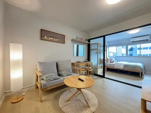 For sale: Mori Condominium, Muang Thong Thani, 4th floor room, swimming pool view, fully decorated, minimalist style, this comfortable place to live, images