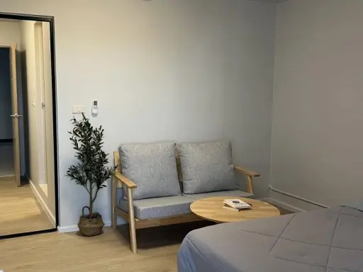 For rent: Mori Condominium, Muang Thong Thani, 7th floor, spacious room, decorated in Japanese style, open view, don't wait.