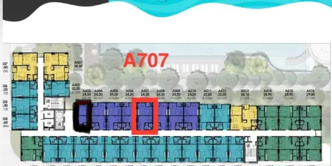 ขาย / ให้เช่า คอนโด เคฟ ทาวน์ ไอส์แลนด์ ชั้น 7 ไม่สูงมาก ระเบียงทิศเหนือ ได้วิวสระ อย่ารอช้า จองเลย