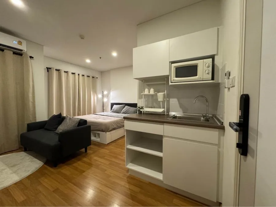 For sale, for rent, Lumpini Place Rama 3-Riverside, Studio room, wide frontage, fully furnished, if you don't book, you'll really miss out.