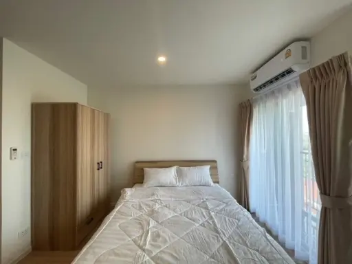 For rent, Lumpini Ville Chaengwattana 10, studio room, 7th floor, fully furnished, complete electrical appliances. Just come and stay.