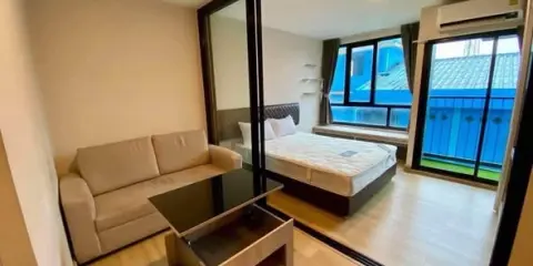 ให้เช่า The Indeed Condo Amata ห้องมุมให้ความเป็นส่วนตัว เฟอร์และเครื่องใช้ไฟฟ้าครบครัน จองเลย