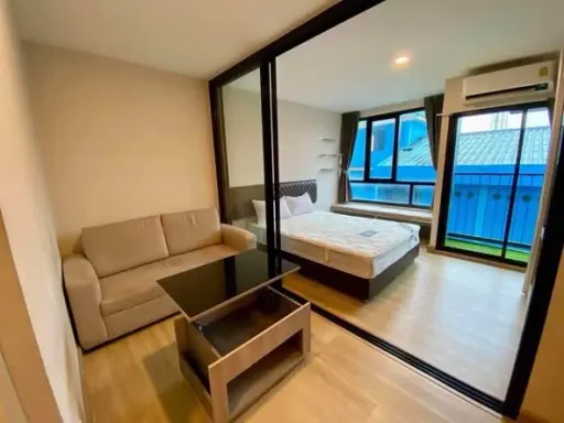 ให้เช่า The Indeed Condo Amata ห้องมุมให้ความเป็นส่วนตัว เฟอร์และเครื่องใช้ไฟฟ้าครบครัน จองเลย
