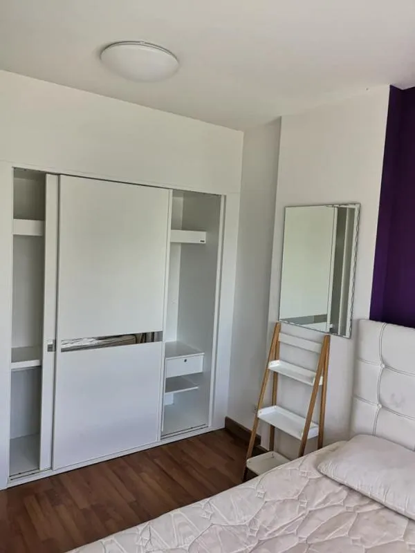 Condo for rent, Summer Garden Chaengwattana 19, purple-white tone room, super bright Come on, don't miss it