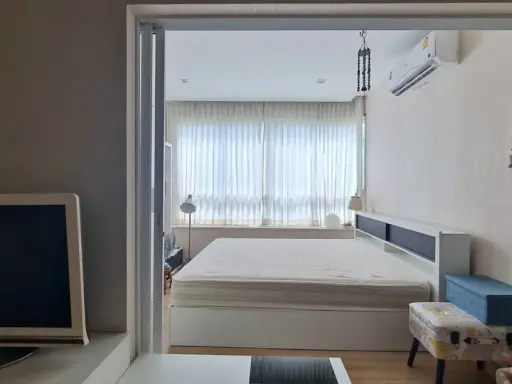 For sale: Happy Condo Lat Phrao 101, room with plenty of usable space, complete with a set of furniture. You can't miss out on booking it. images