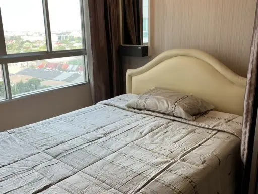 For rent, Lumpini Park Rattanathibet-Ngamwongwan, 9th floor, beautiful garden view, clean room, fully furnished, book now.