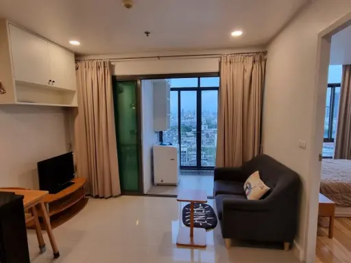 For rent!! Condo Ideo Blue Cove Sukhumvit, 15th floor, city view, simple beautiful room. Furnished and ready to move in immediately!!