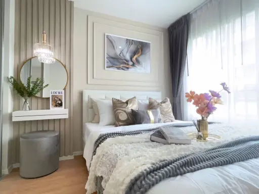 Condo for sale, Lumpini Ville On Nut 46, beautifully decorated room with a good built-in. worth the price Hurry up to buy. Don't miss it.