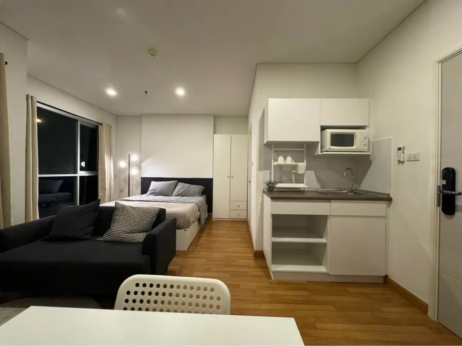For sale, for rent, Lumpini Place Rama 3-Riverside, Studio room, wide frontage, fully furnished, if you don't book, you'll really miss out.