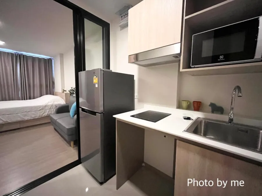 Condo for rent, The Move Kaset, nice room, soft tone, fully furnished, good price, don't miss it