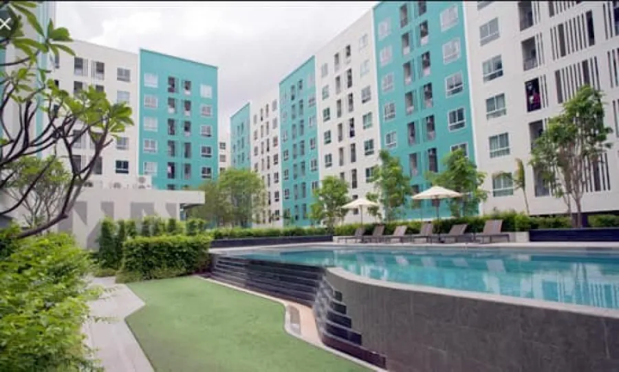 Condo for sale, Unio Charan 3, empty room with air conditioner and curtains, don't wait !!