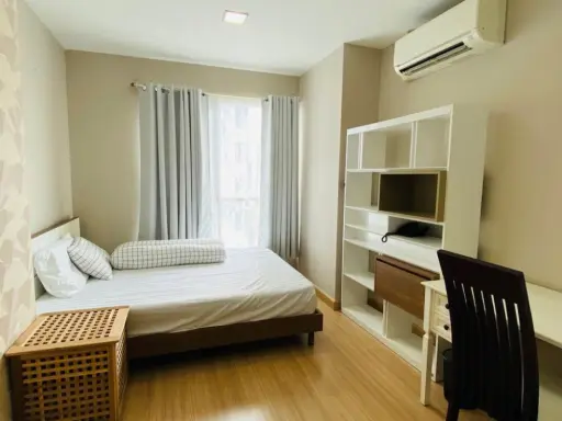 CU Terrace for rent, 11th floor, decorated in minimal style, corner room, very quiet, has beautiful city views. Don't miss this room