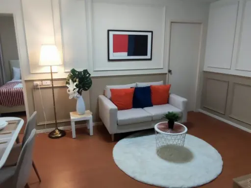 Urgent for rent, beautiful room, Lumpini Town Condo Romklao-Suvarnabhumi, 4th floor, north balcony, cool, hurry and reserve. images