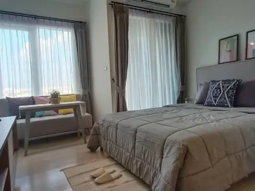 Condo for rent, chapter one eco, Ratchada, nice room, friendly price, complete in one place Not coming to reserve is a serious mistake.