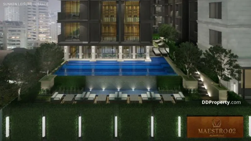 For rent / urgent sale, Maestro 02 Ruamrudee Condo, beautiful room, full furniture. The quality location is extremely pleasant. Pets can reserve immediately.