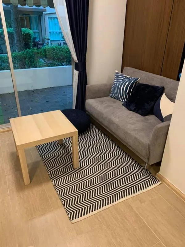 Condo for rent, A Space Sukhumvit 77, newly decorated room, very beautiful Fully furnished There is an area in front of the room, urgently book.