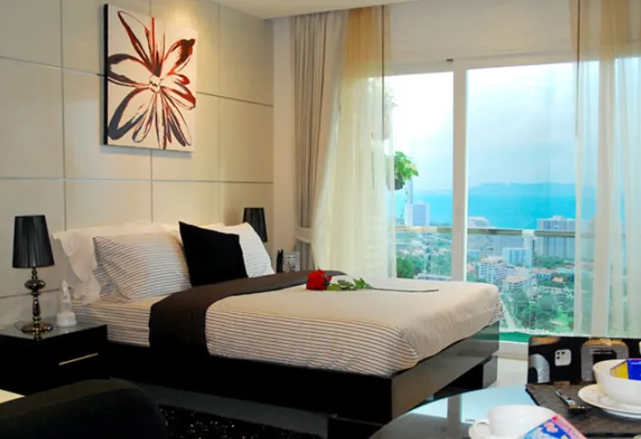 For rent: Cozy Beach View Condominium, Studio room, complete set of built-in furniture. Hurry and reserve before you miss out.