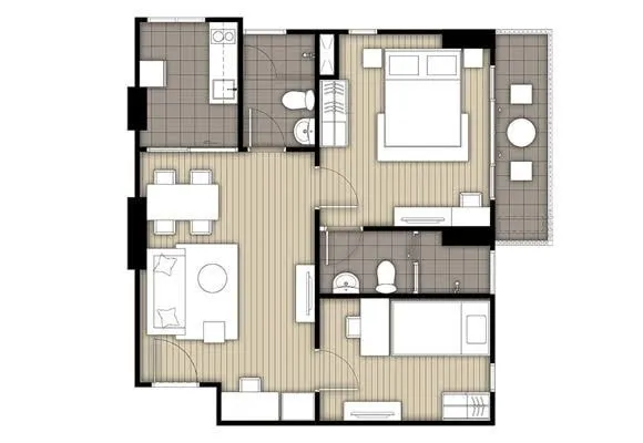 Sell rent Ideo Sukhumvit 115, 25th floor, unblocked view, 2 bedrooms, complete facilities. First come first serve