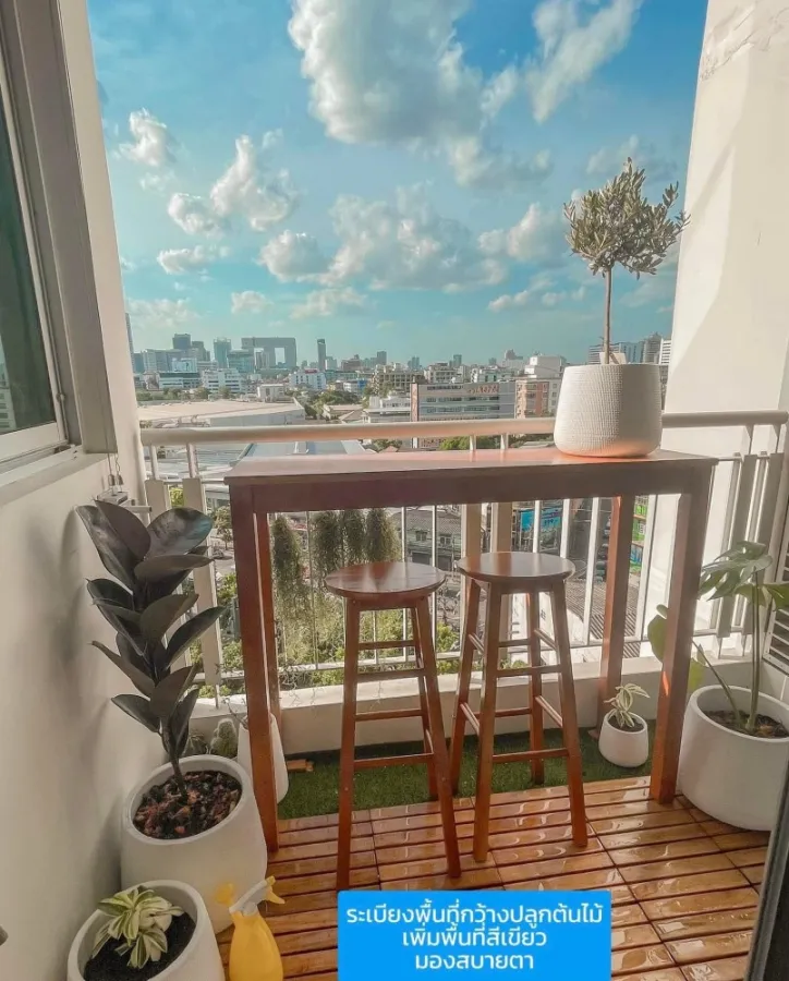 For sale, for rent!! Life Add Lat Phrao 18 condo, view of the Chang building, spacious and comfortable, plenty of usable space, book now!!