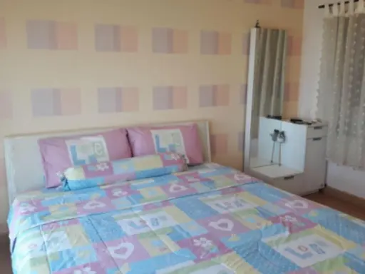 Bedroom in modern style sweet warm colors Come to relax and be comfortable at life @ bts-Thaphra condo for rent.